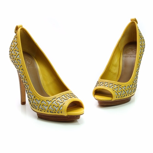 tory burch yellow shoes